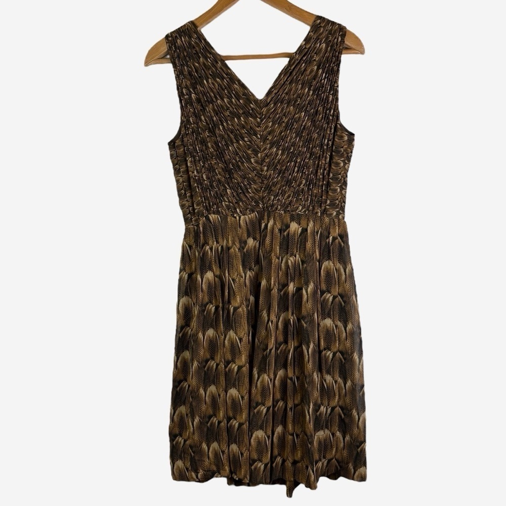 NWT Talbots Sleeveless V-Neck Dress Knee Length Size 8P Brown - Picture 6 of 11